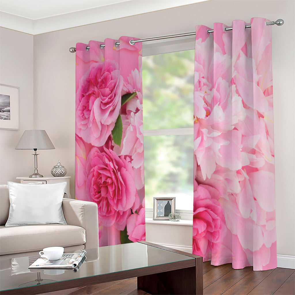 Peony And Rose Print Extra Wide Grommet Curtains