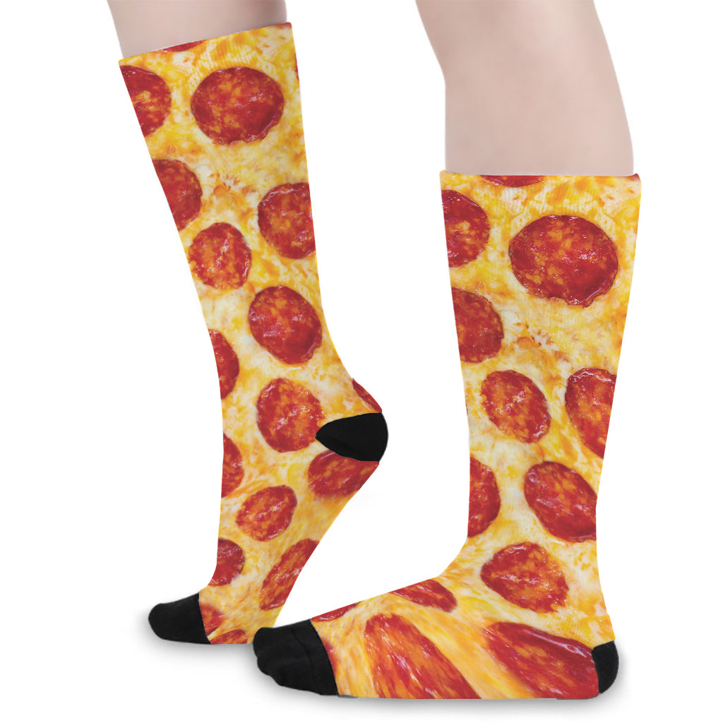 Pepperoni Pizza Print Long Socks