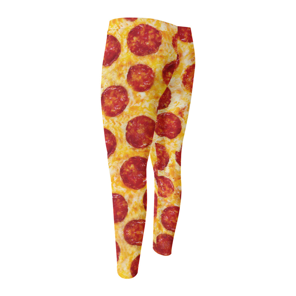 Pepperoni Pizza Print Men's Compression Pants
