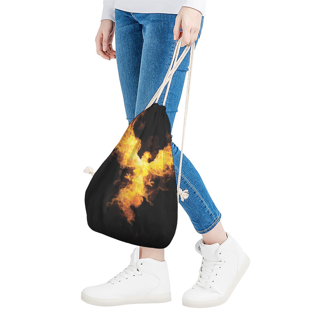 Phoenix Firebird Print Drawstring Bag