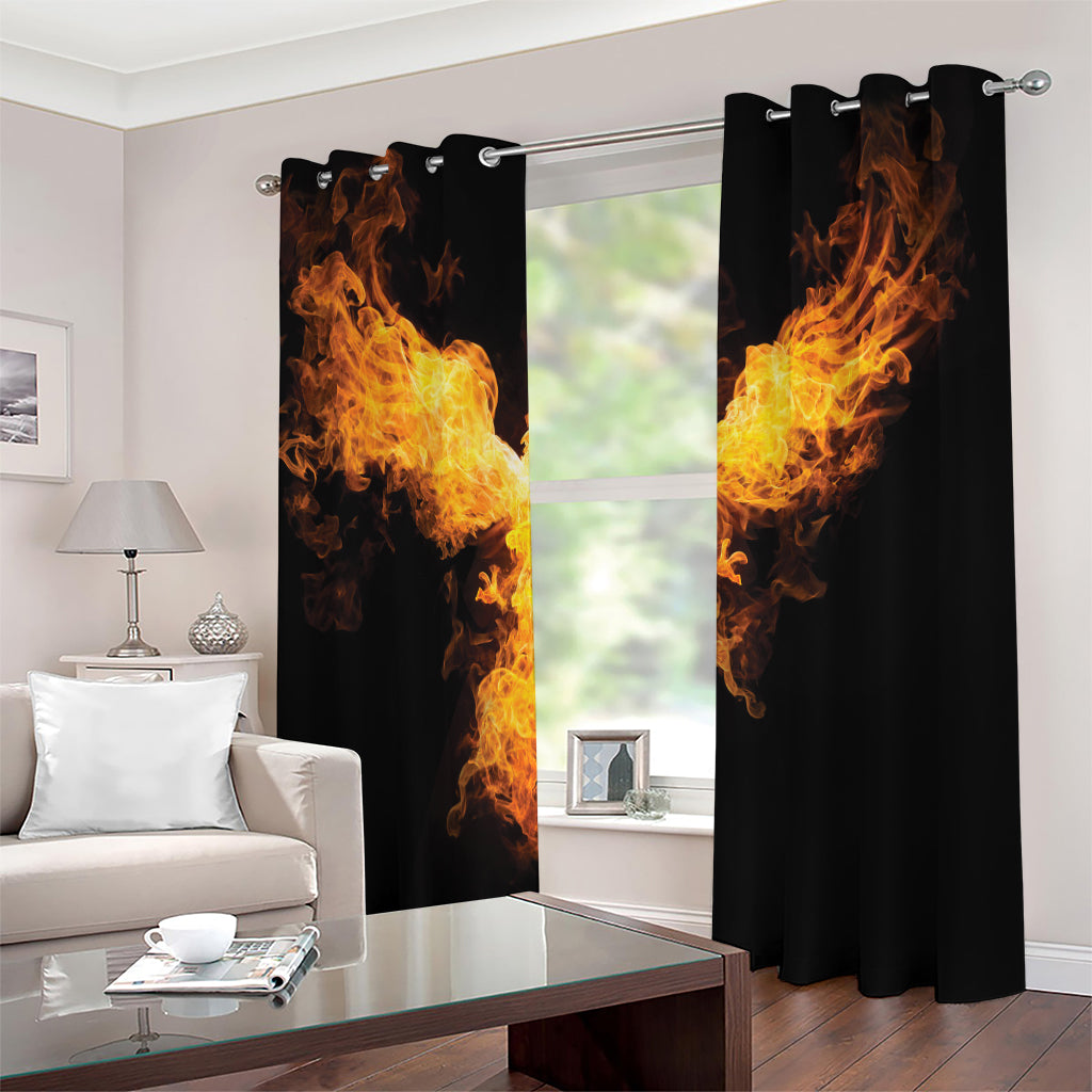 Phoenix Firebird Print Extra Wide Grommet Curtains