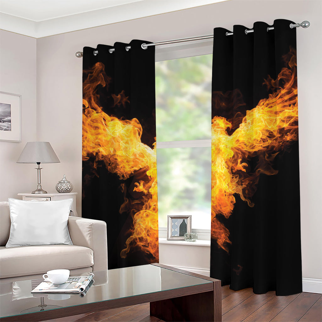 Phoenix Firebird Print Grommet Curtains
