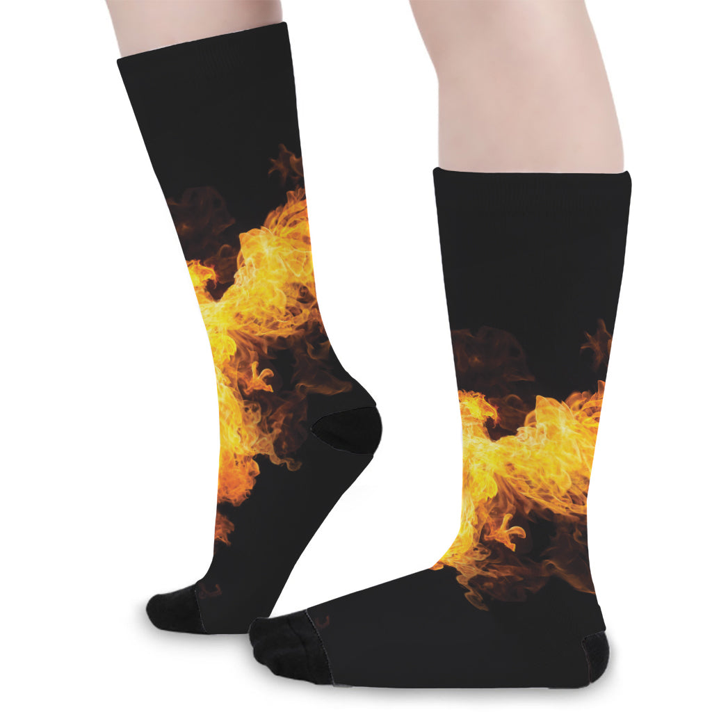 Phoenix Firebird Print Long Socks