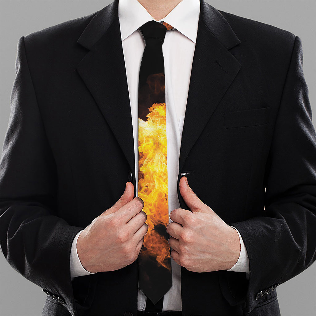 Phoenix Firebird Print Necktie