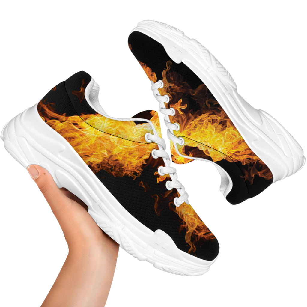 Phoenix Firebird Print White Chunky Shoes
