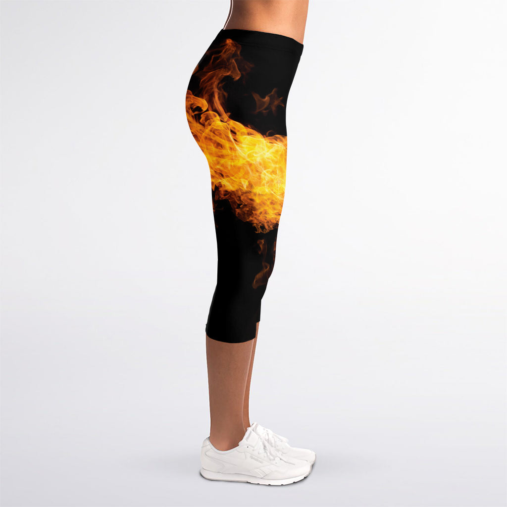 Phoenix Firebird Print Women's Capri Leggings