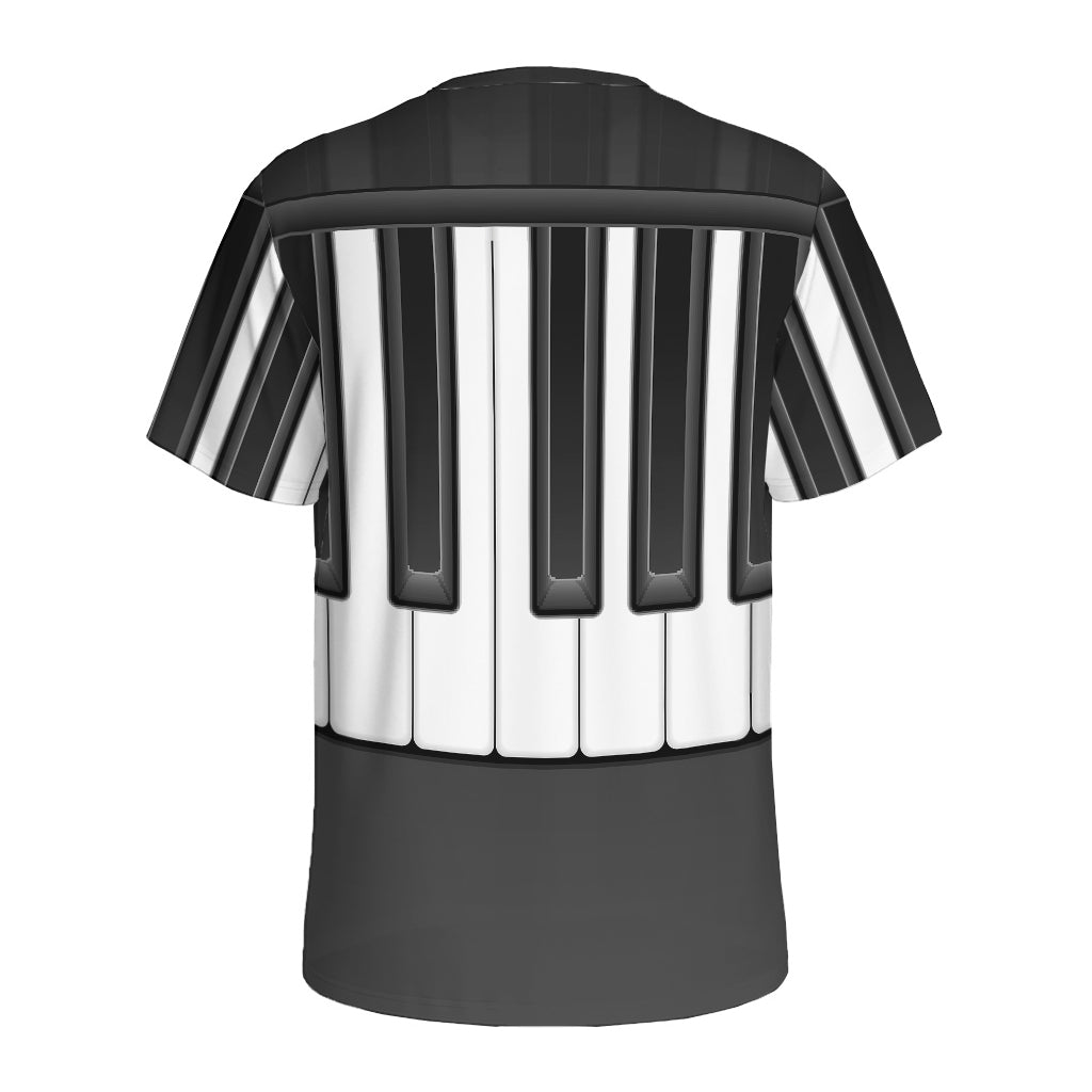 Piano Keyboard Print Men's Sports T-Shirt
