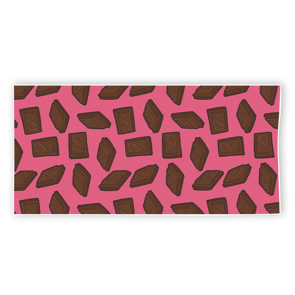 Pieces of Chocolate Pattern Print Beach Towel