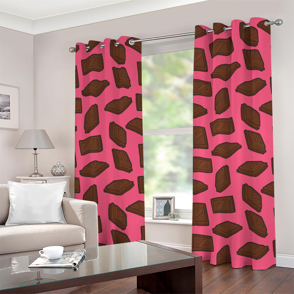 Pieces of Chocolate Pattern Print Grommet Curtains