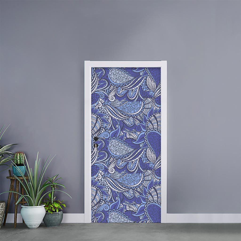 Pigeon Floral Bohemian Pattern Print Door Sticker