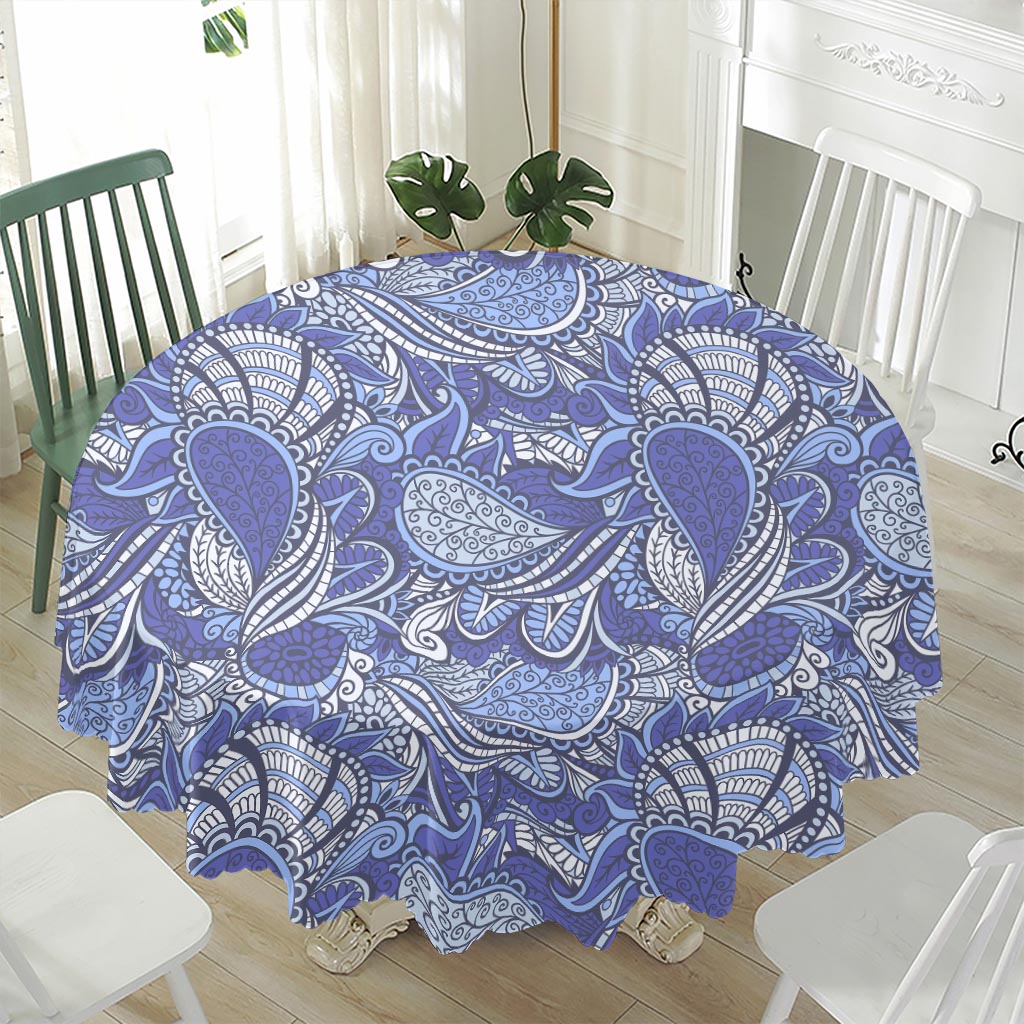 Pigeon Floral Bohemian Pattern Print Waterproof Round Tablecloth