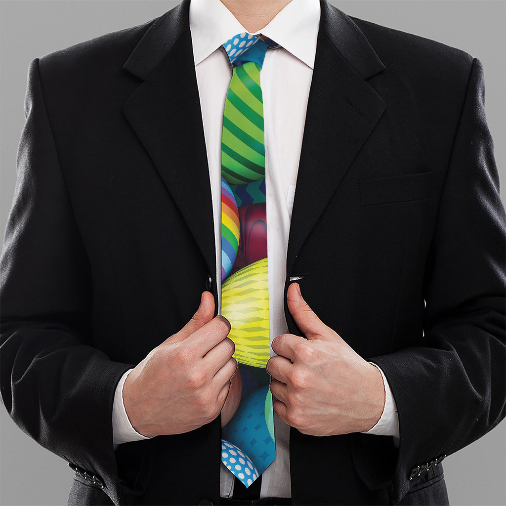 Pile Of Colorful Easter Eggs Print Necktie