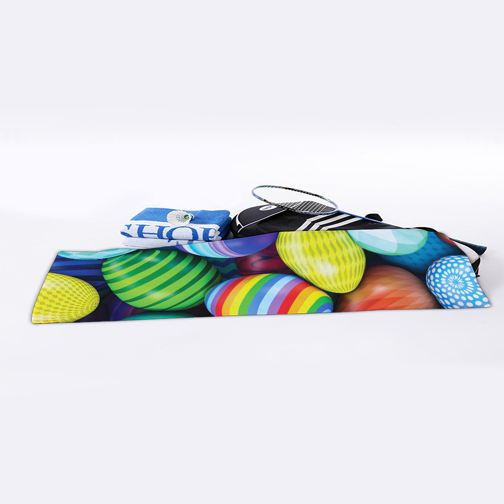Pile Of Colorful Easter Eggs Print Sports Towel