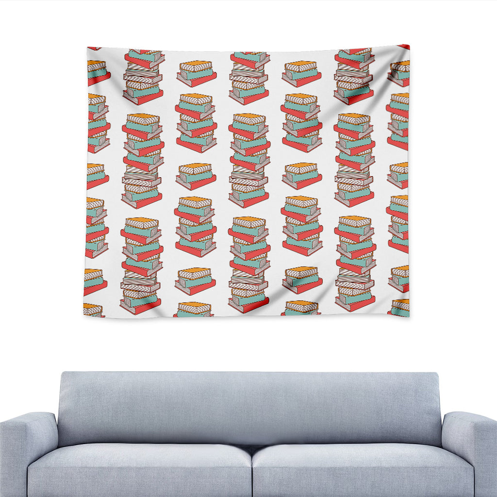 Pile Of Reading Books Pattern Print Tapestry