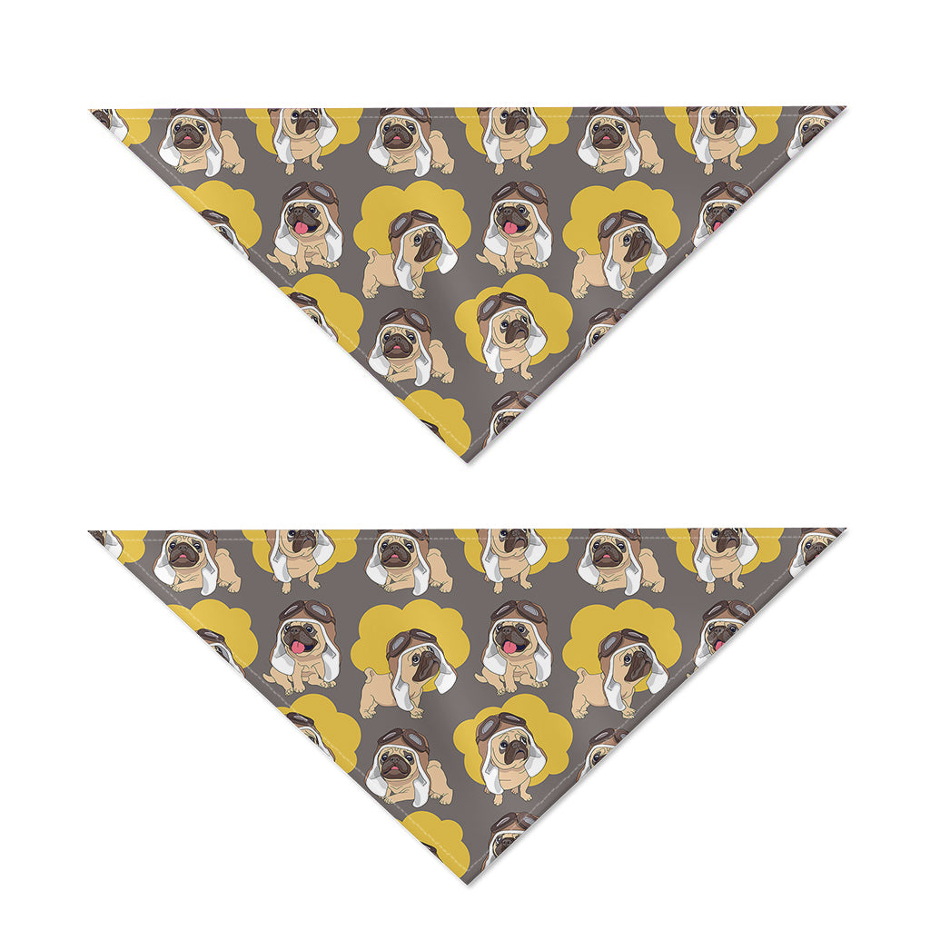 Pilot Pug Pattern Print Dog Bandana