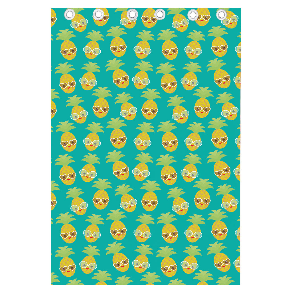 Pineapple Emoji Pattern Print Curtain