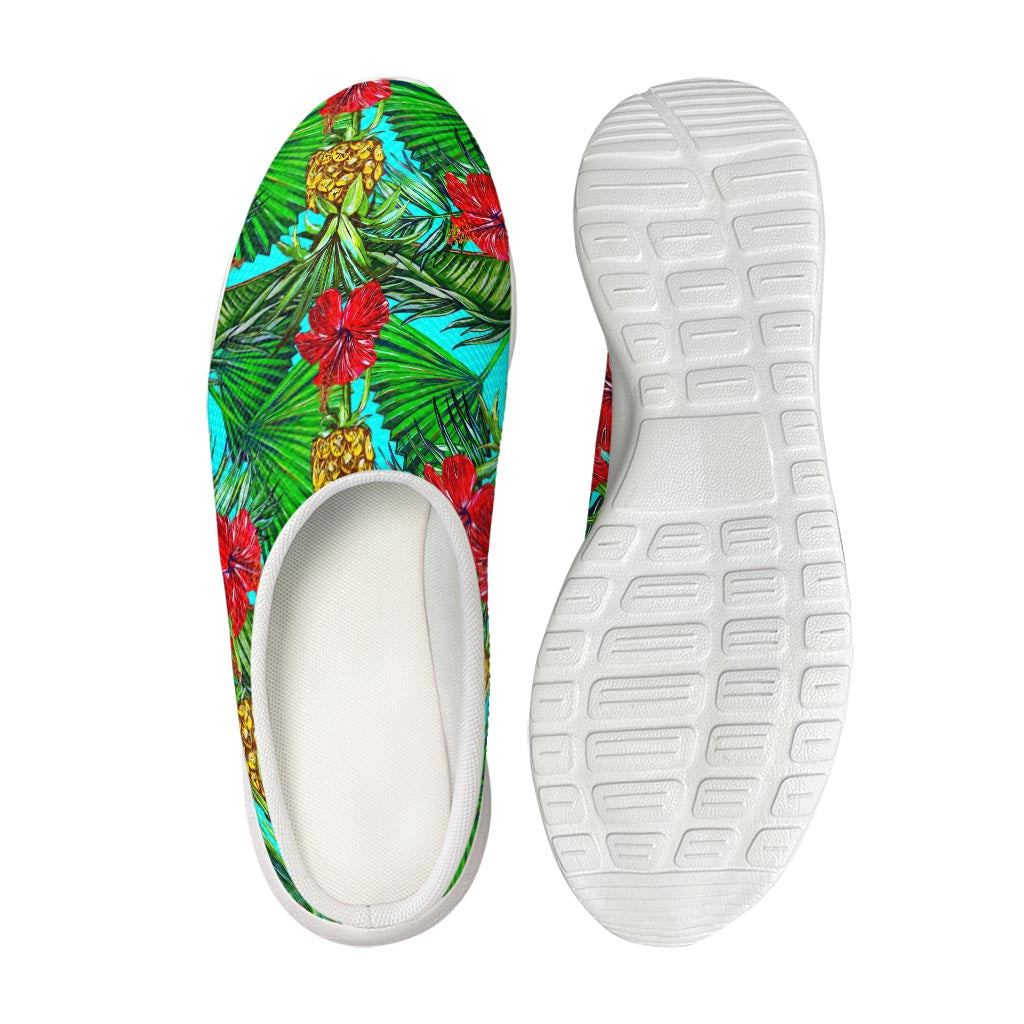 Pineapple Hibiscus Hawaii Pattern Print Mesh Casual Shoes
