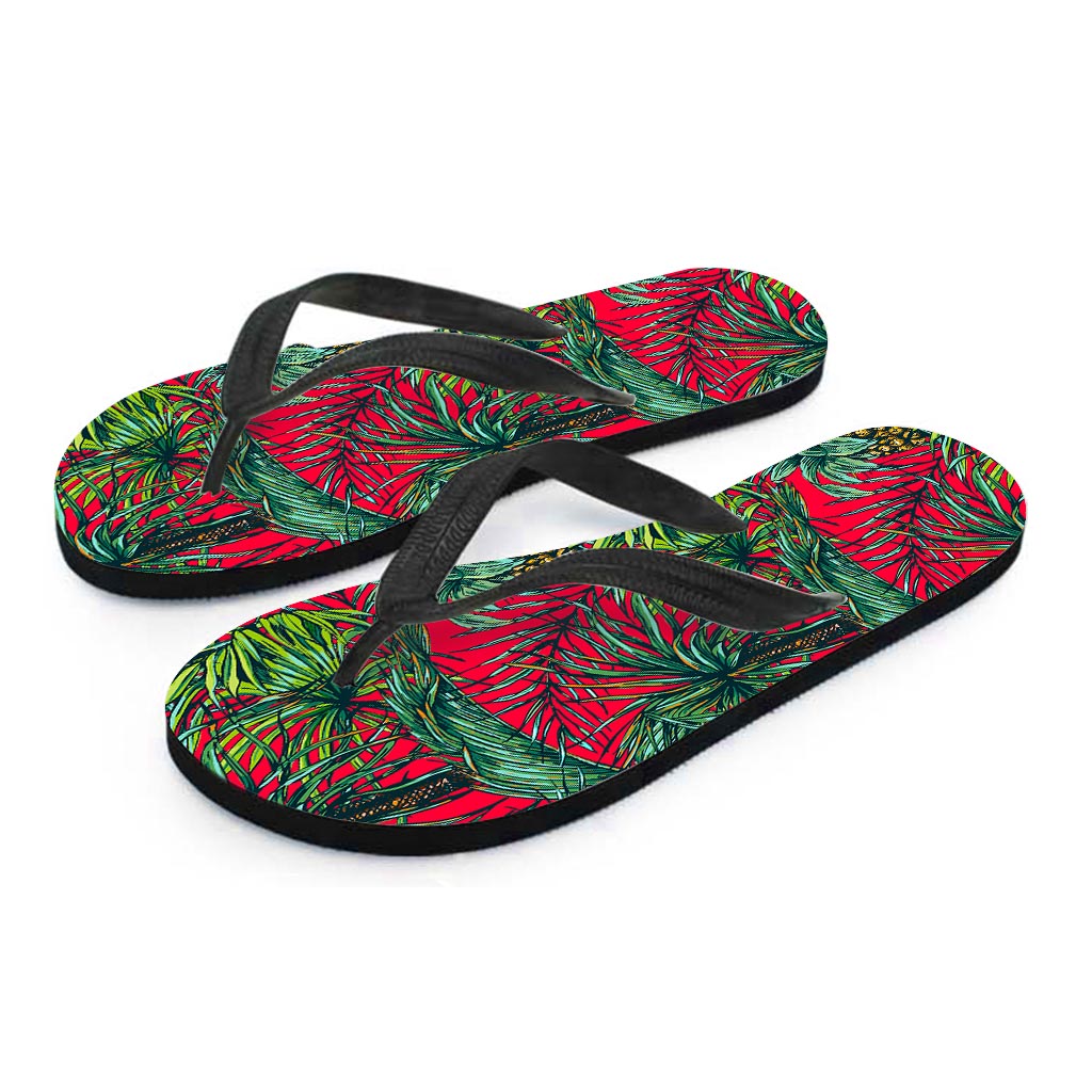 Pineapple Leaves Hawaii Pattern Print Flip Flops