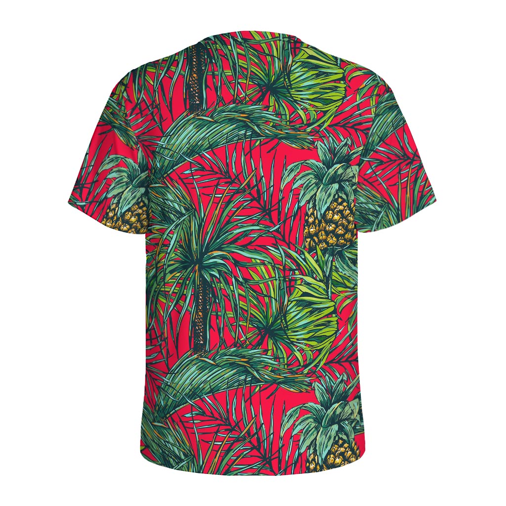 Pineapple Leaves Hawaii Pattern Print Men's Sports T-Shirt