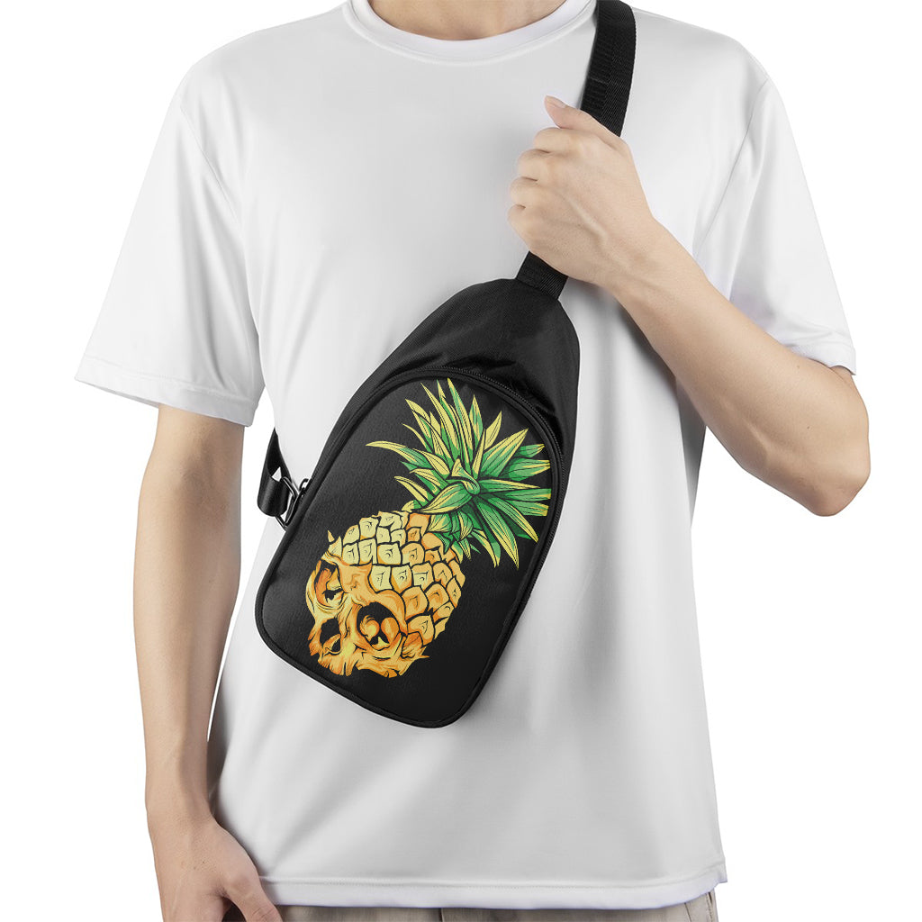 Pineapple Skull Print Chest Bag