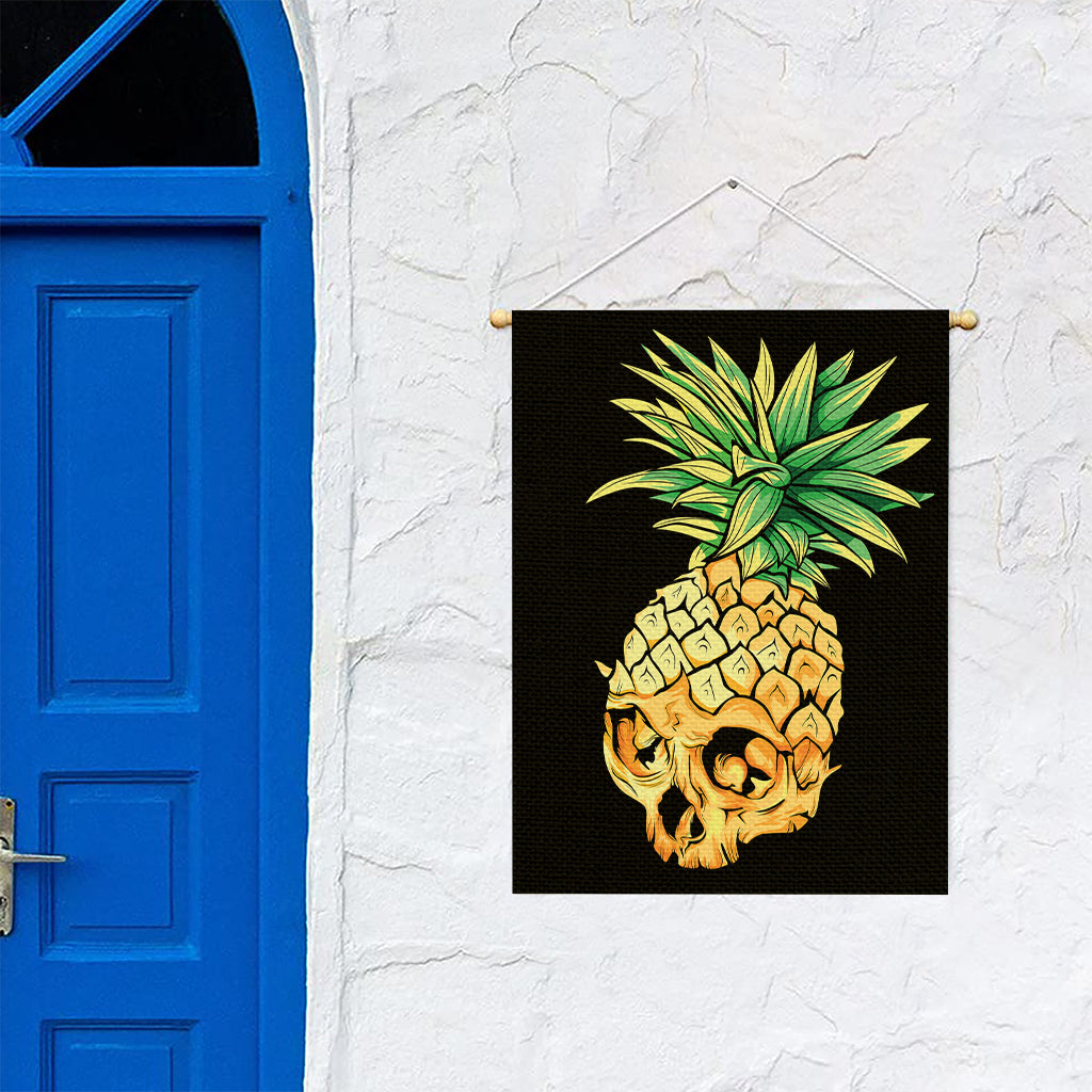 Pineapple Skull Print Garden Flag