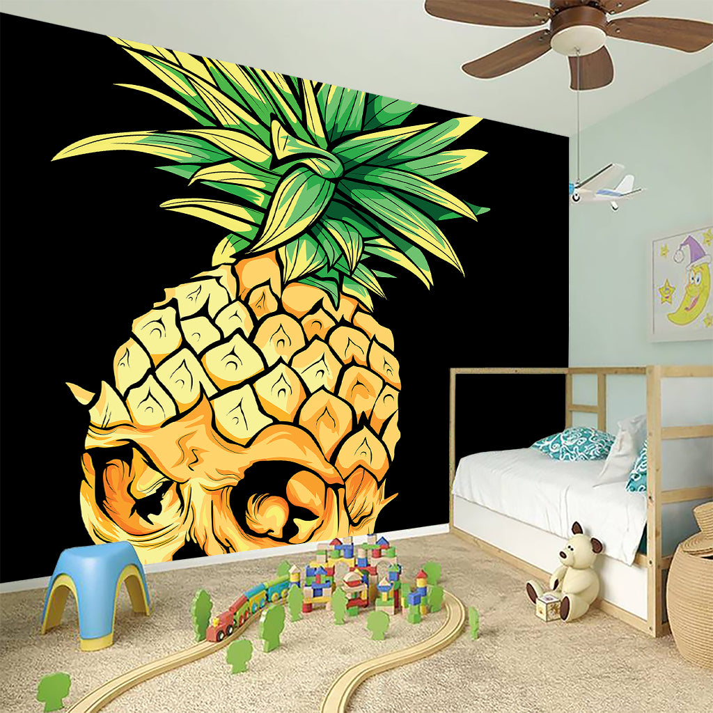 Pineapple Skull Print Wall Sticker