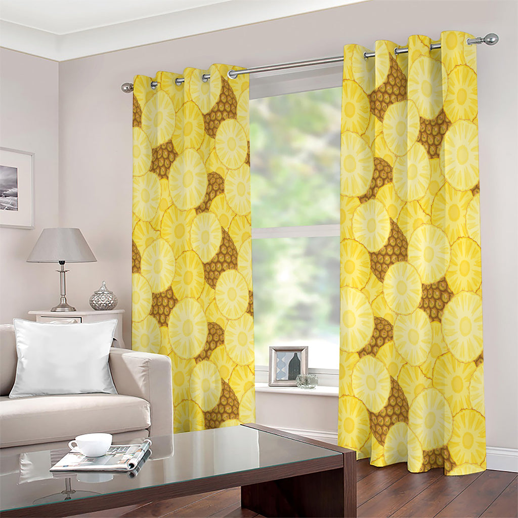 Pineapple Slices Pattern Print Extra Wide Grommet Curtains