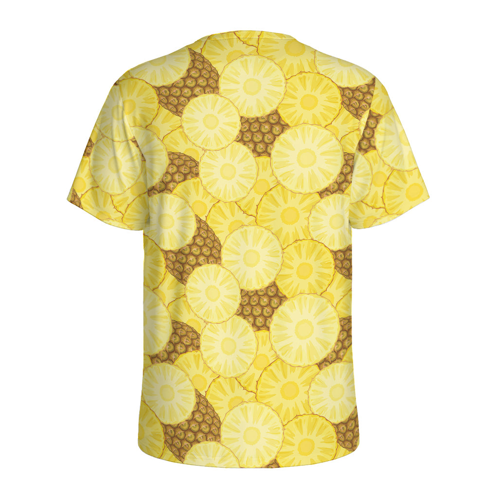 Pineapple Slices Pattern Print Men's Sports T-Shirt
