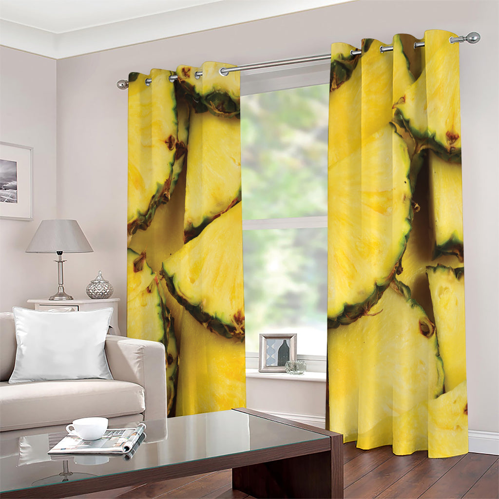 Pineapple Slices Print Extra Wide Grommet Curtains