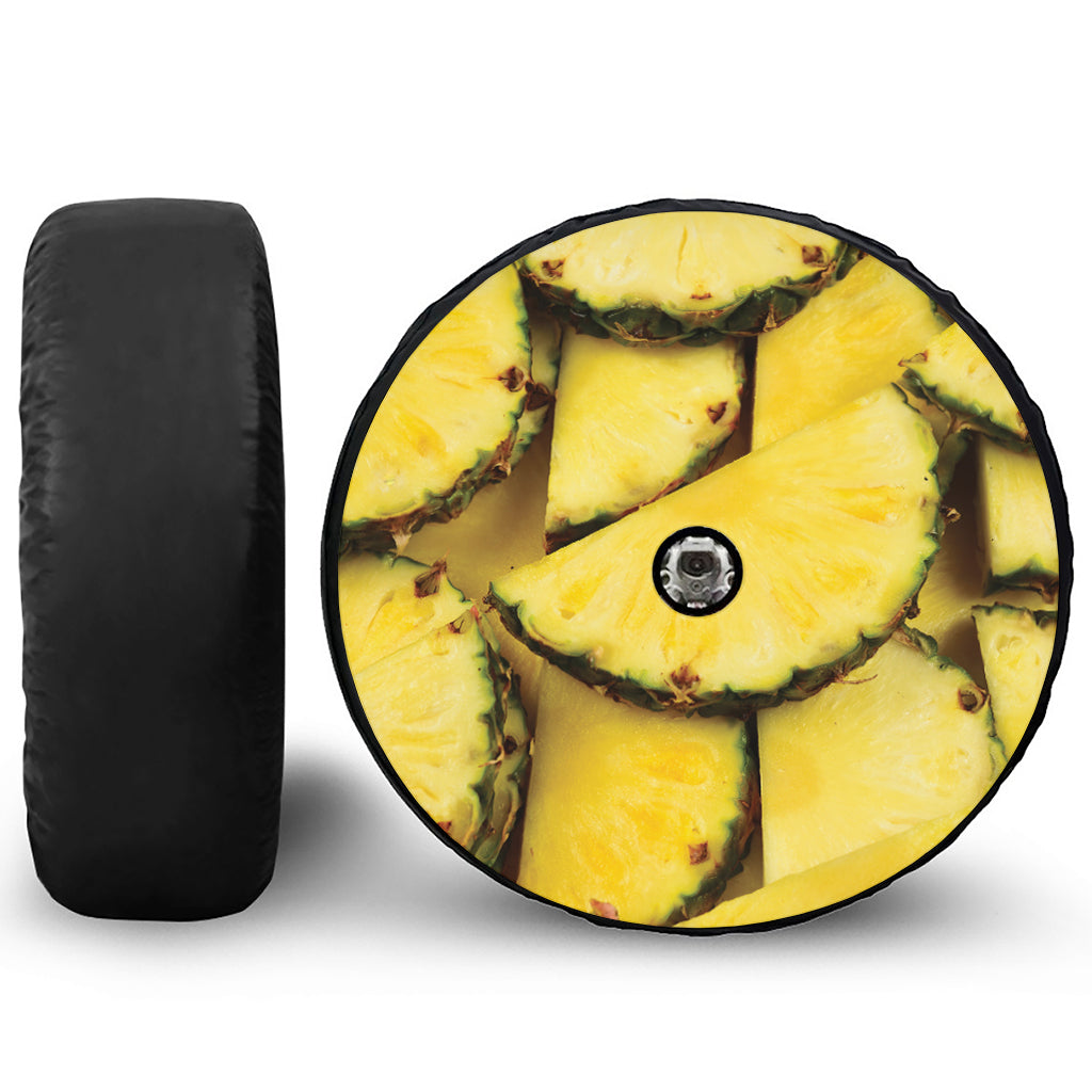Pineapple Slices Print Tire Cover With Camera Hole