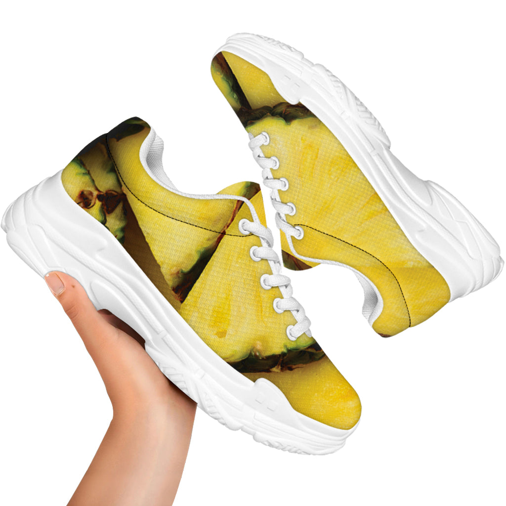 Pineapple Slices Print White Chunky Shoes