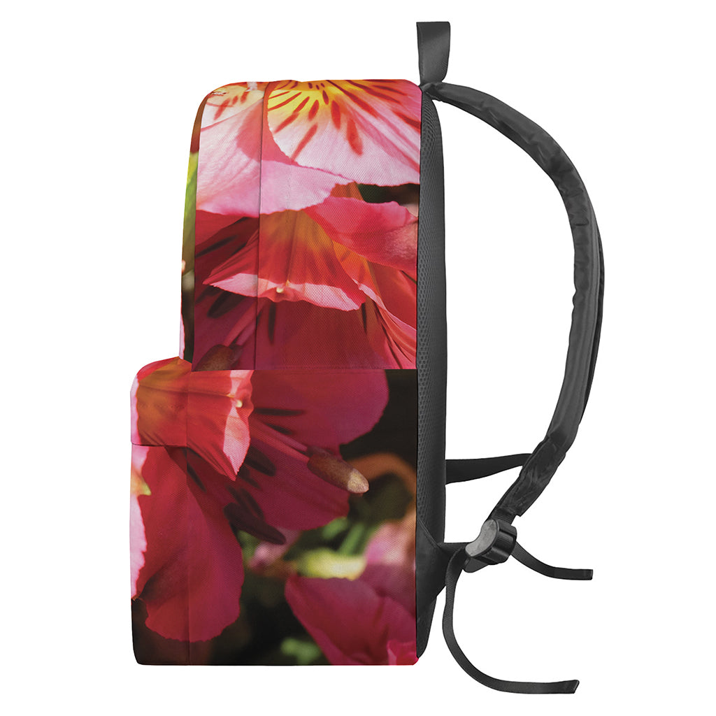 Pink Alstroemeria Print Backpack