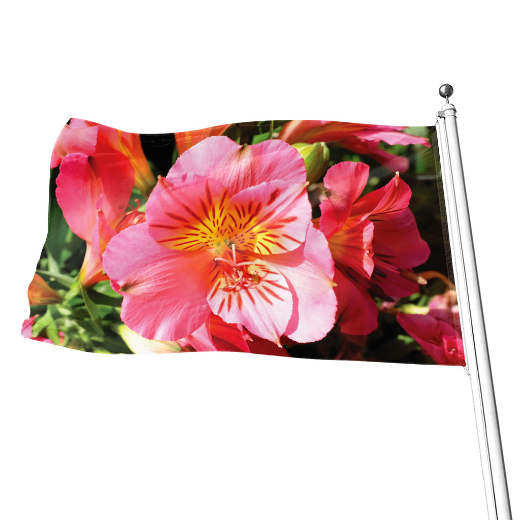 Pink Alstroemeria Print Flag