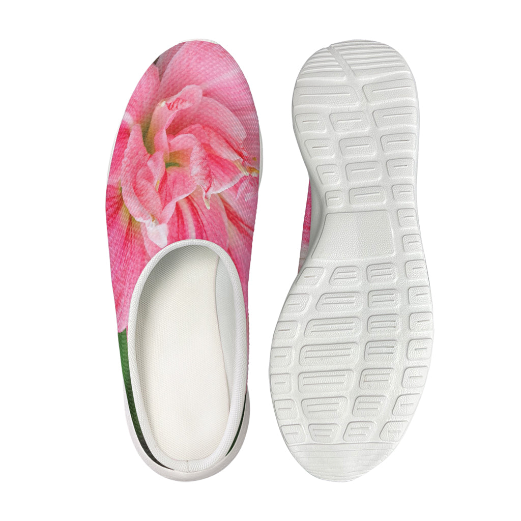 Pink Amaryllis Print Mesh Casual Shoes