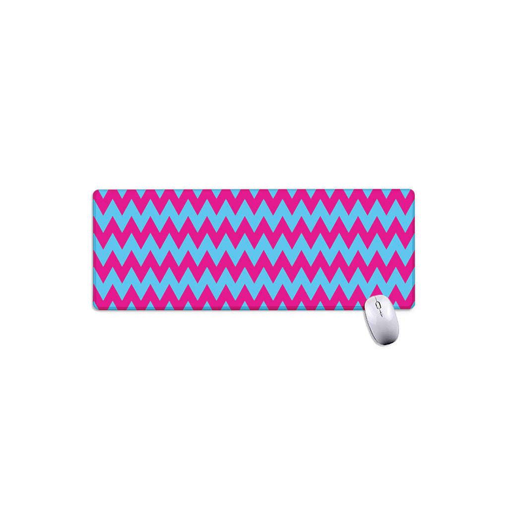 Pink And Blue Chevron Pattern Print Extended Mouse Pad