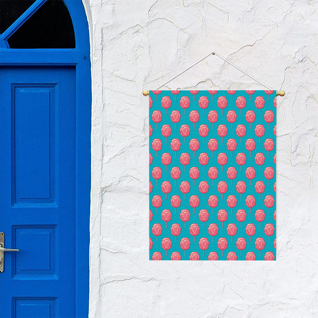 Pink And Blue Cotton Candy Pattern Print Garden Flag