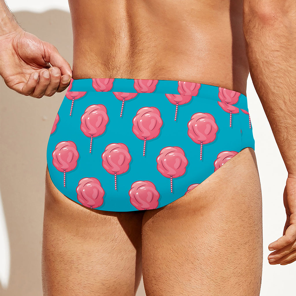 Pink And Blue Cotton Candy Pattern Print Men's Swim Briefs