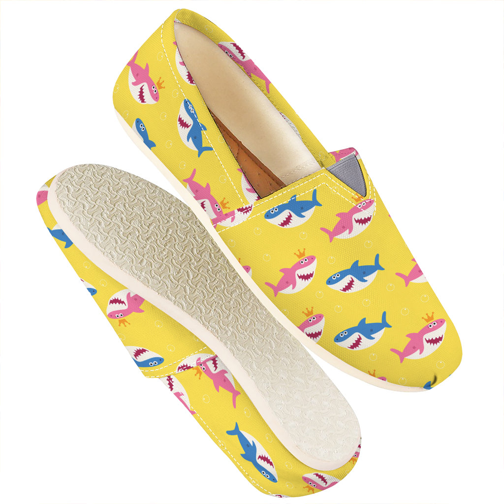 Pink And Blue Shark Pattern Print Casual Shoes