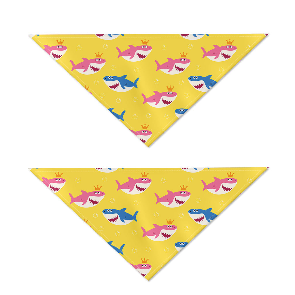 Pink And Blue Shark Pattern Print Dog Bandana