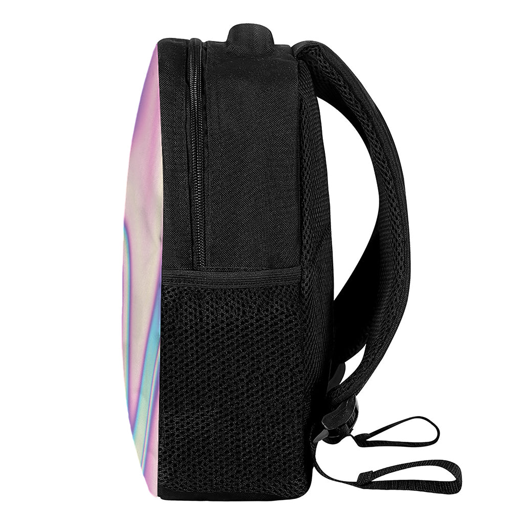 Pink And Teal Holographic Print Casual Backpack