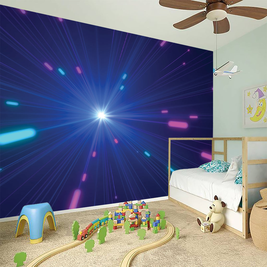 Pink And Teal Lights Speed Print Wall Sticker