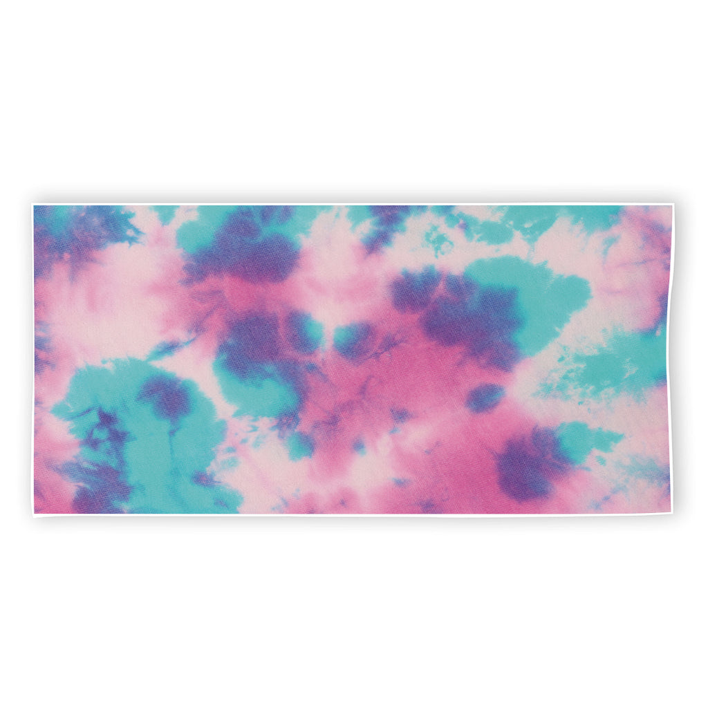 Pink And Teal Tie Dye Print Beach Towel