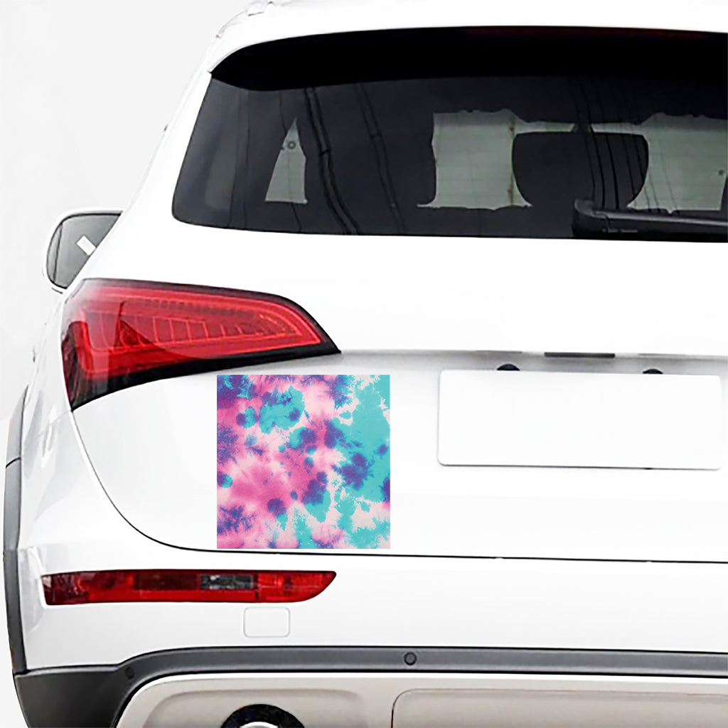 Pink And Teal Tie Dye Print Car Sticker