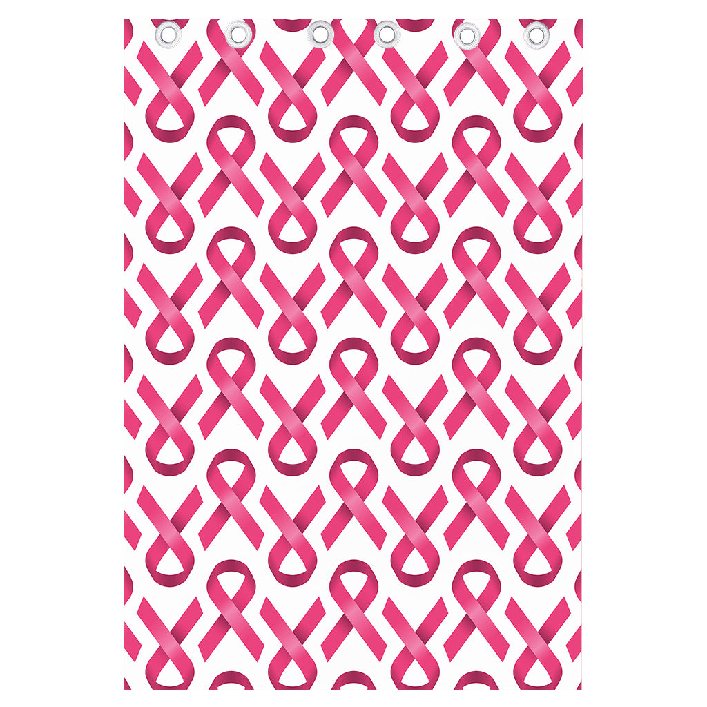Pink And White Breast Cancer Print Curtain