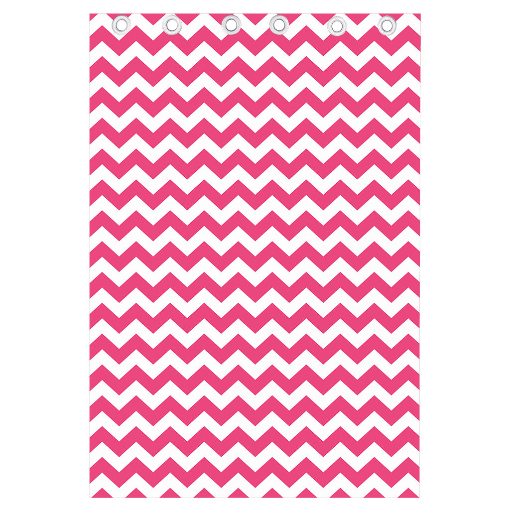 Pink And White Chevron Pattern Print Curtain