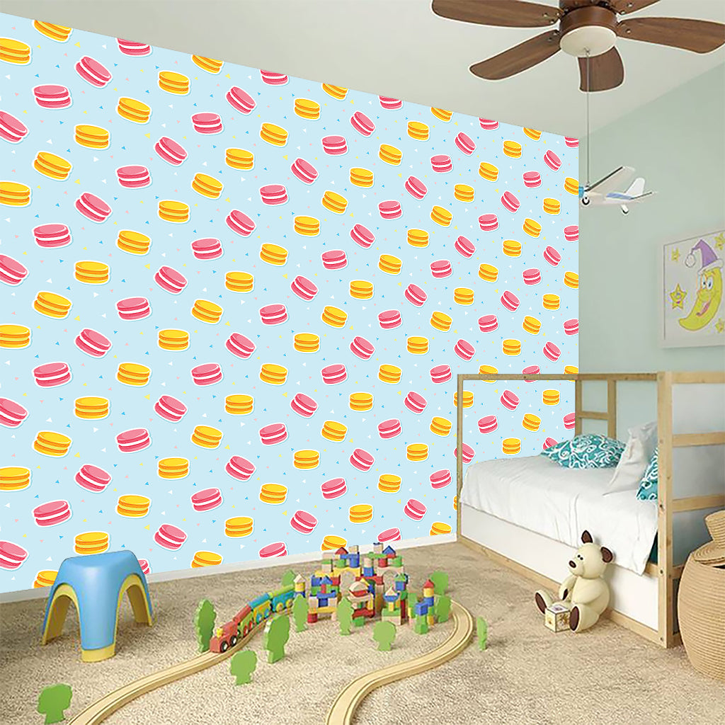 Pink And Yellow Macaron Pattern Print Wall Sticker