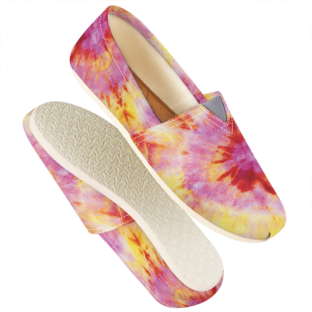 Pink And Yellow Tie Dye Print Casual Shoes