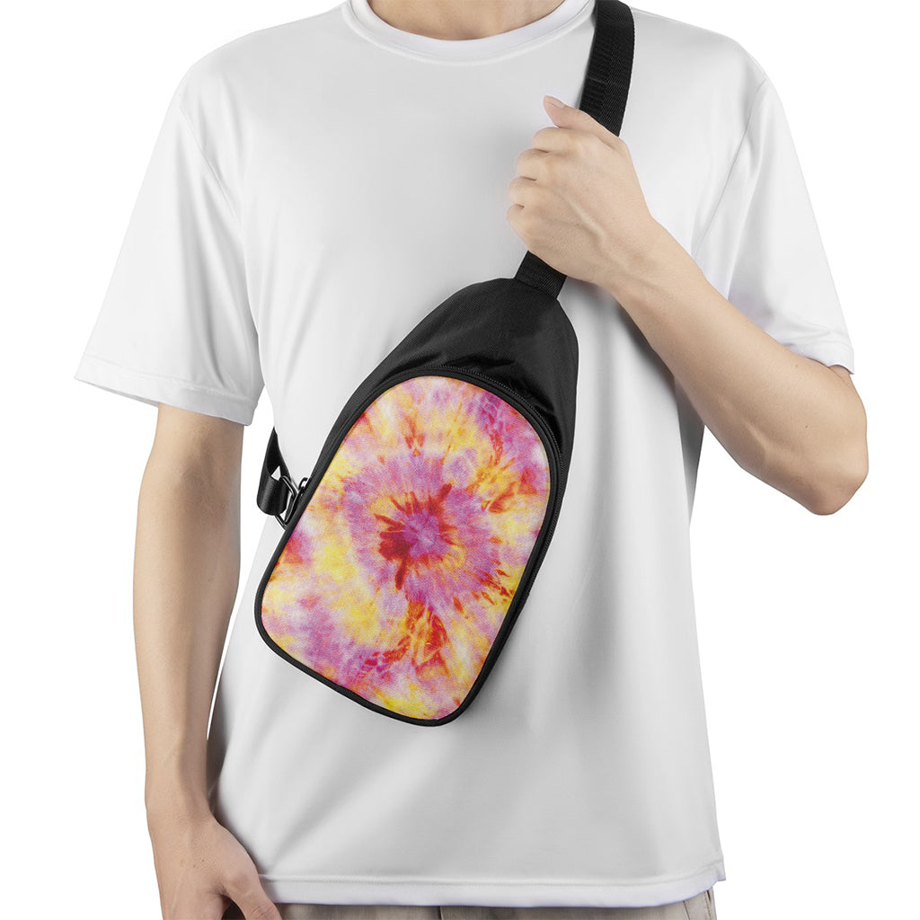 Pink And Yellow Tie Dye Print Chest Bag