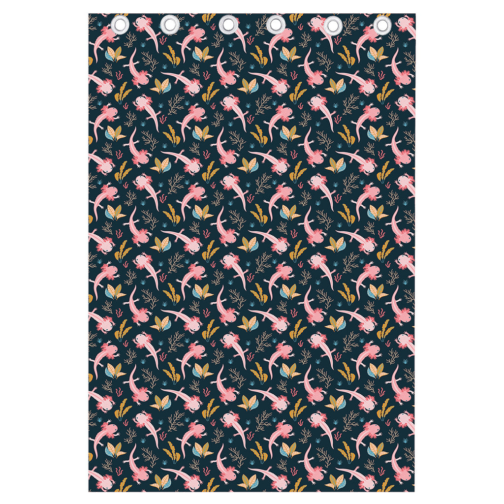 Pink Axolotl Pattern Print Curtain