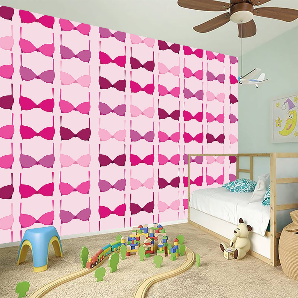 Pink Bra Breast Cancer Pattern Print Wall Sticker